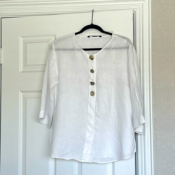 Part Two Azra Linen Blouse, Bright White